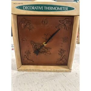 Acu Rite Decorative Thermometer Embossed Butterfly  Brown Indoor Outdoor NEW